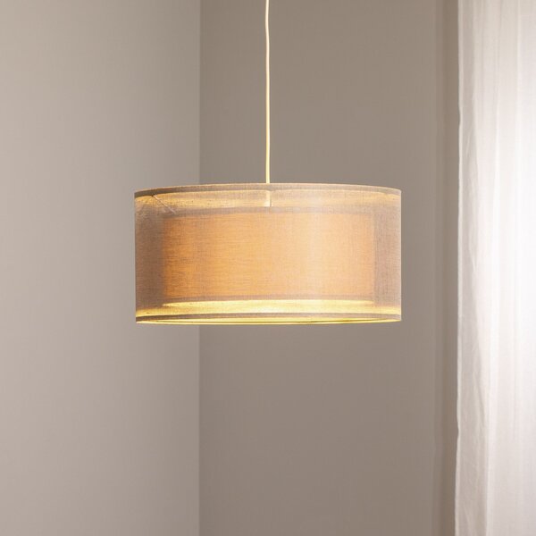 Maco Design Duo Den Light κρεμαστό φωτιστικό, μπεζ, Ø 50 cm, λινό, PVC, ρυθμιζόμενος, Μπεζ, Σαλόνι / τραπεζαρία, Ύφασμα / Κλωστοϋφαντουργία