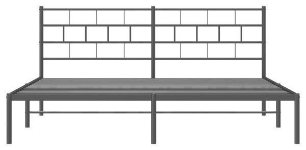 VidaXL Πλαίσιο Κρεβατιού με Κεφαλάρι Μαύρο 193 x 203 εκ. Μεταλλικό