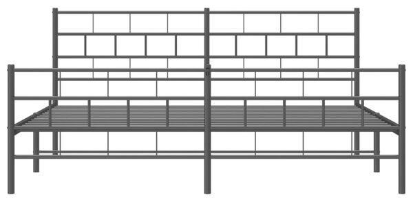 VidaXL Πλαίσιο Κρεβατιού με Κεφαλάρι&Ποδαρικό Μαύρο 183x213εκ. Μέταλλο