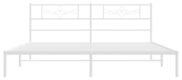 VidaXL Πλαίσιο Κρεβατιού με Κεφαλάρι Λευκό 183 x 213 εκ. Μεταλλικό