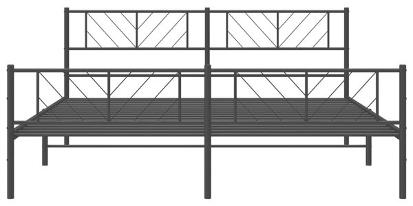 VidaXL Πλαίσιο Κρεβατιού με Κεφαλάρι&Ποδαρικό Μαύρο 193x20 εκ. Μέταλλο