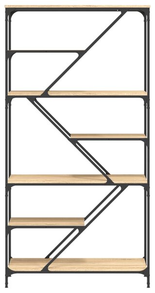 VidaXL Βιβλιοθήκη Sonoma Δρυς 91 x 36 x 176 εκ. Επεξεργ. Ξύλο / Ατσάλι