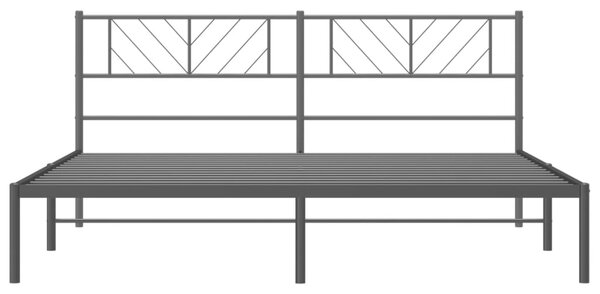 VidaXL Πλαίσιο Κρεβατιού με Κεφαλάρι Μαύρο 183 x 213 εκ. Μεταλλικό