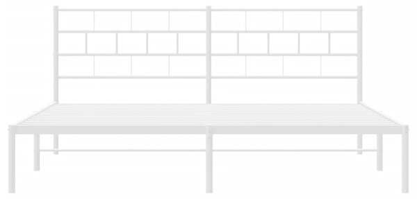 VidaXL Πλαίσιο Κρεβατιού με Κεφαλάρι Λευκό 183 x 213 εκ. Μεταλλικό