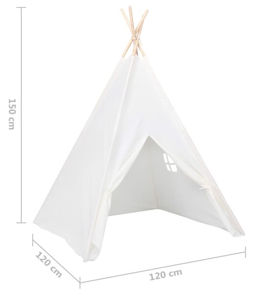 Σκηνή Teepee Παιδική Λευκή 120x120x150 εκ. Peach Skin με Σάκο - Λευκό