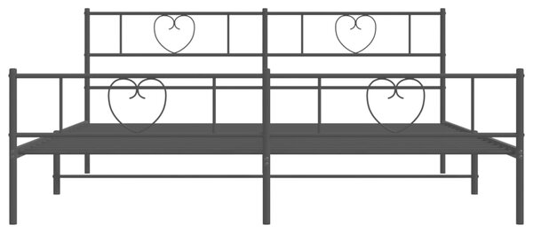 VidaXL Πλαίσιο Κρεβατιού Χωρ. Στρώμα&Ποδαρικό Μαύρο 180x200εκ. Μέταλλο