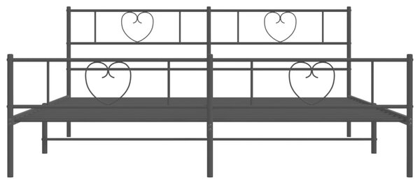 VidaXL Πλαίσιο Κρεβατιού με Κεφαλάρι&Ποδαρικό Μαύρο 183x213εκ. Μέταλλο