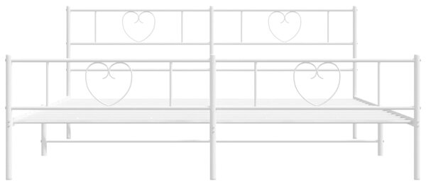 VidaXL Πλαίσιο Κρεβατιού με Κεφαλάρι&Ποδαρικό Λευκό 193x203εκ. Μέταλλο