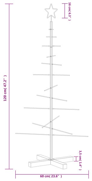 VidaXL Χριστουγεννιάτικο Δέντρο Μαύρο 120 εκ. Μέταλλο με Ξύλινη Βάση