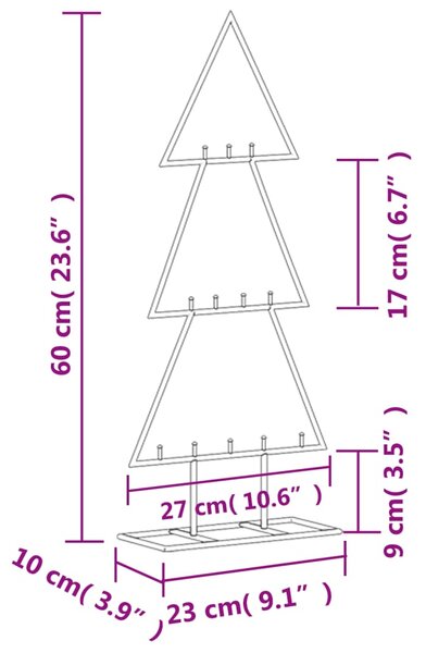 VidaXL Χριστουγεννιάτικο Δέντρο Διακοσμητικό Μαύρο 60 εκ. Μεταλλικό