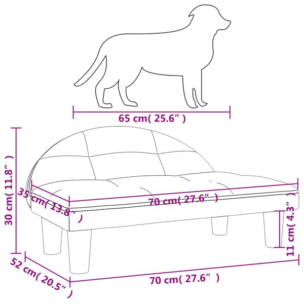 VidaXL Κρεβάτι Σκύλου Μπλε 70 x 52 x 30 εκ. Βελούδινο