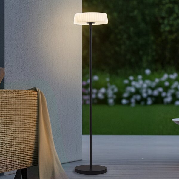 Lindby LED ηλιακό φωτιστικό δαπέδου Samine, μαύρο, μεταλλικό, με, ρυθμιζόμενος, Μαύρο, Μέταλλο, σύγχρονο, Ηλιακά φώτα