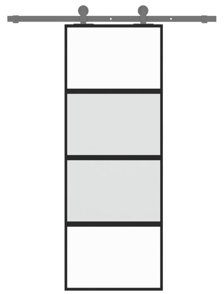 VidaXL Συρόμενη Πόρτα Μαύρη 76 x 205 εκ. από Ψημένο Γυαλί / Αλουμίνιο
