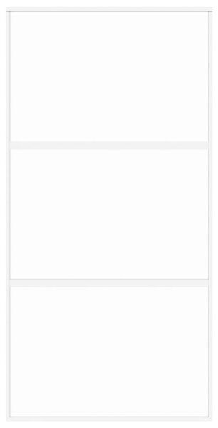 VidaXL Συρόμενη Πόρτα Λευκή 102,5 x 205 εκ. από Ψημένο Γυαλί/Αλουμίνιο