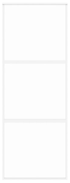 VidaXL Συρόμενη Πόρτα Λευκή 76 x 205 εκ. από Ψημένο Γυαλί / Αλουμίνιο