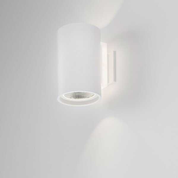 BRUMBERG Tubic LED φωτιστικό τοίχου, κύλινδρος, Λευκό, Διάδρομος, Μέταλλο, σύγχρονο, Προβολέας τοίχου