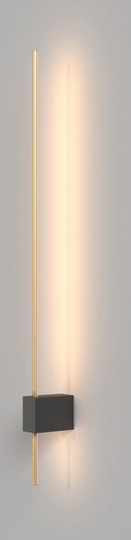 Maytoni LED φωτιστικό τοίχου Pars, 62,3 cm, μαύρο/χρυσό, αλουμίνιο, Μαύρο, Σαλόνι / τραπεζαρία, Αλουμίνιο, σύγχρονο