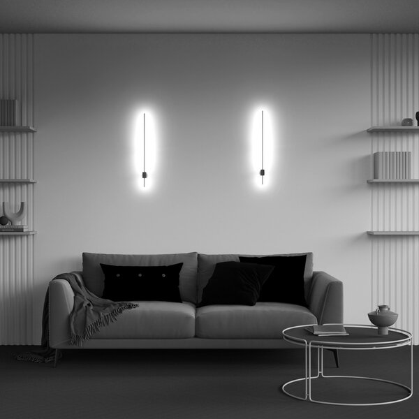 Maytoni LED φωτιστικό τοίχου Pars, 62,3 cm, μαύρο/χρυσό, αλουμίνιο, Μαύρο, Σαλόνι / τραπεζαρία, Αλουμίνιο, σύγχρονο