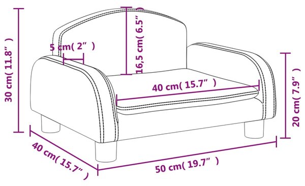 VidaXL Καναπές Παιδικός Μαύρος 50 x 40 x 30 εκ. από Συνθετικό Δέρμα