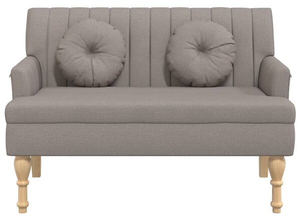 VidaXL Παγκάκι Taupe 113 x 64,5 x 75,5 εκ. Υφασμάτινο με Μαξιλάρια