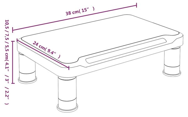 VidaXL Βάση Οθόνης Μαύρη 38 x 24 x 10,5 εκ