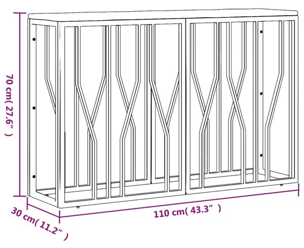 VidaXL Τραπέζι Κονσόλα Χρυσό Ανοξείδωτο Ατσάλι & Μασίφ Ανακυκλ. Ξύλο