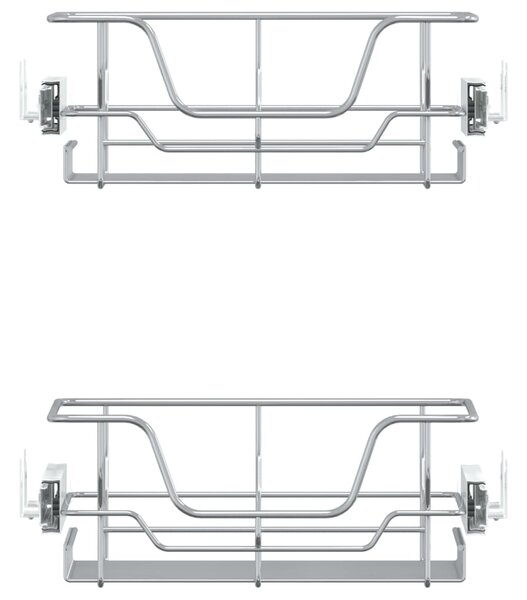 VidaXL Καλάθια Συρμάτινα Συρόμενα 2 Τεμ. Ασημί 45 εκ