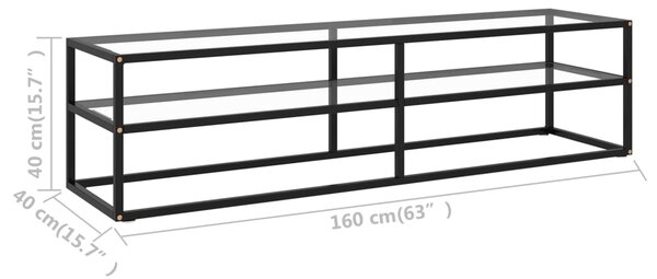 VidaXL Έπιπλο Τηλεόρασης με Ψημένο Γυαλί Μαύρο 160 x 40 x 40 εκ