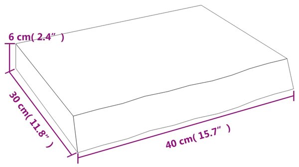 VidaXL Ράφι Τοίχου Σκούρο Καφέ 40x30x(2-6) εκ. Επεξ. Μασίφ Ξύλο Δρυός