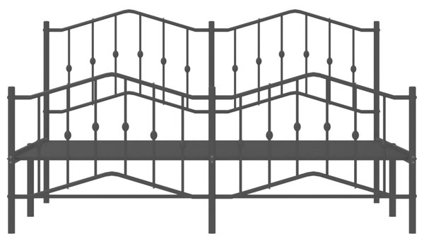 VidaXL Πλαίσιο Κρεβατιού με Κεφαλάρι/Ποδαρικό Μαύρο 180x200εκ. Μέταλλο