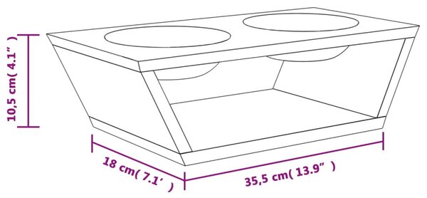 VidaXL Μπολ Σκύλων Υπερυψωμένα 35,5 x 18 x 10,5 εκ. από Μπαμπού