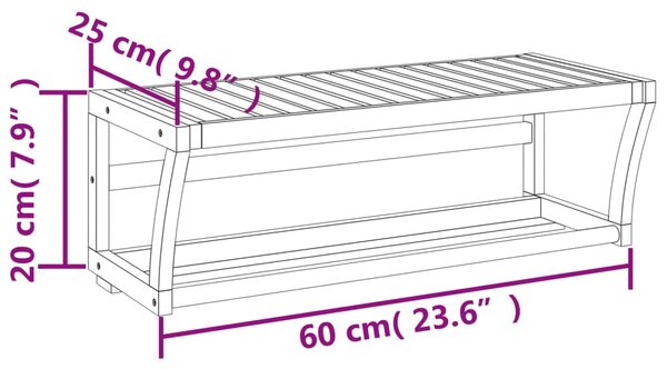 VidaXL Ράφι για Πετσέτες Επιτοίχιο 60 x 25 x 20 εκ. από Μπαμπού