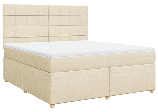 VidaXL Κρεβάτι Boxspring με Στρώμα Κρεμ 180x200 εκ. Υφασμάτινο