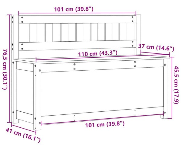 Πάγκος 110 x 41 x 76,5 εκ. από Μασίφ Ξύλο Πεύκου - Καφέ