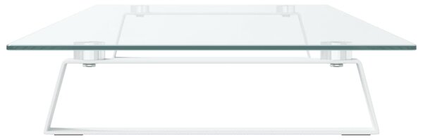 VidaXL Βάση Οθόνης Λευκή 100 x 35 x 8 εκ. από Ψημένο Γυαλί και Μέταλλο