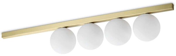 Φωτιστικό Οροφής - Ράγα Binomio 328461 86x12x15cm 4xG9 4W Brass-White Ideal Lux