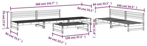 VidaXL Σαλόνι Κήπου Σετ 6 τεμ από Μασίφ Ψευδοτσούγκας
