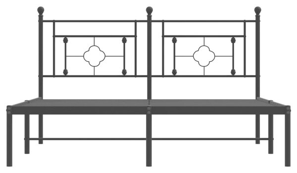 VidaXL Πλαίσιο Κρεβατιού με Κεφαλάρι Μαύρο 150 x 200 εκ. Μεταλλικό