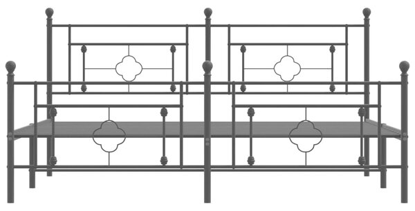 VidaXL Πλαίσιο Κρεβατιού με Κεφαλάρι&Ποδαρικό Μαύρο 183x213εκ. Μέταλλο