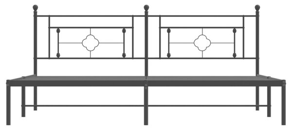VidaXL Πλαίσιο Κρεβατιού με Κεφαλάρι Μαύρο 193 x 203 εκ. Μεταλλικό
