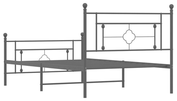 VidaXL Πλαίσιο Κρεβατιού με Κεφαλάρι&Ποδαρικό Μαύρο 107x20 εκ. Μέταλλο
