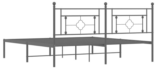 VidaXL Πλαίσιο Κρεβατιού με Κεφαλάρι Μαύρο 183 x 213 εκ. Μεταλλικό