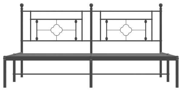 VidaXL Πλαίσιο Κρεβατιού με Κεφαλάρι Μαύρο 183 x 213 εκ. Μεταλλικό