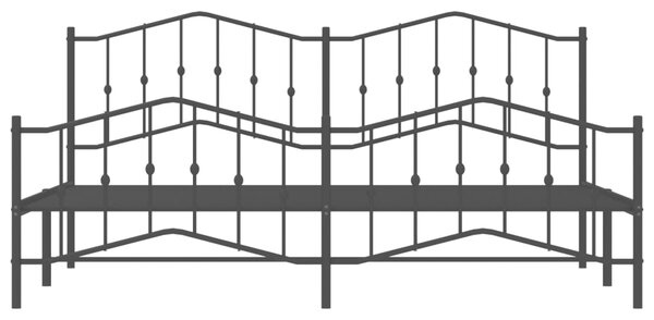VidaXL Πλαίσιο Κρεβατιού με Κεφαλάρι&Ποδαρικό Μαύρο 200x200εκ. Μέταλλο