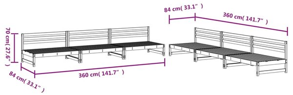 VidaXL Σαλόνι Κήπου Σετ 6 Τεμαχίων από Μασίφ Ξύλο Πεύκου