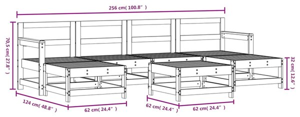 VidaXL Σαλόνι Κήπου Σετ 7 τεμ από Εμποτισμένο Ξύλο Πεύκου