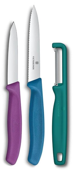 Σετ Μαχαίρια Γενικής Χρήσης & Αποφλοιωτής Victorinox Swiss Classic με μήκος λεπίδας 8cm και 10cm - Multicolour - 3 τεμάχια