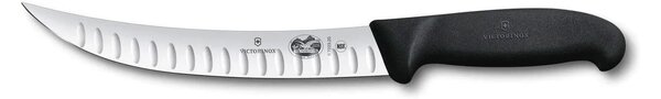 Μαχαίρι Σφαγής Victorinox Fibrox με καμπύλη, στενή λεπίδα, αυλακώσεις και μήκος 20cm - Black