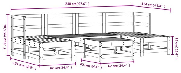 VidaXL Σαλόνι Κήπου Σετ 7 τεμ από Εμποτισμένο Ξύλο Πεύκου