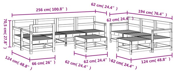 VidaXL Σαλόνι Κήπου Σετ 10 τεμ από Εμποτισμένο Ξύλο Πεύκου